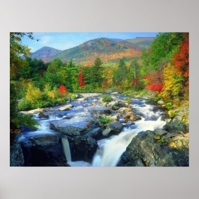 Póster Cascada Flume | Montañas Adirondack (Frente)