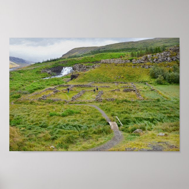 Póster Cascada Fossarrett, Islandia (Frente)