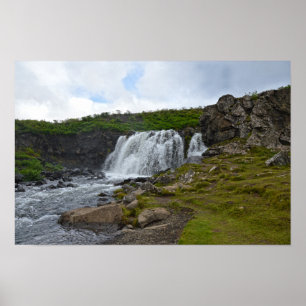 Póster Cascada Fossarrett, Islandia