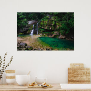 Póster Cascada impresionante Virje, Eslovenia