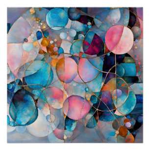 Póster "Cascada Kaleidoscópica" Arte abstracto colorido