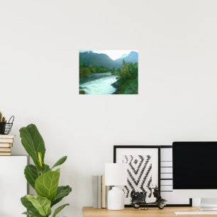 Póster Cascada mágica y Poster de montaña