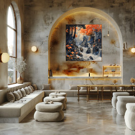 Póster Cascada Mística en el Bosque Surrealista