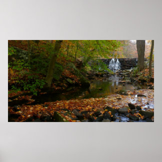 Póster Cascada otoño y naturaleza de Creek Pennsylvania