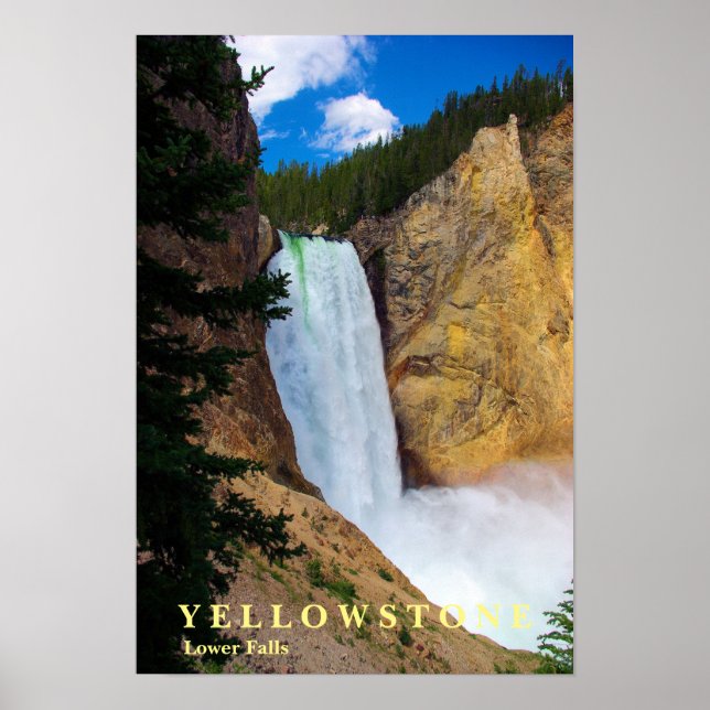Póster Cascada poster Yellowstone (Frente)
