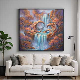 Póster Cascada Redstone - Estilo Impresionista Pastel