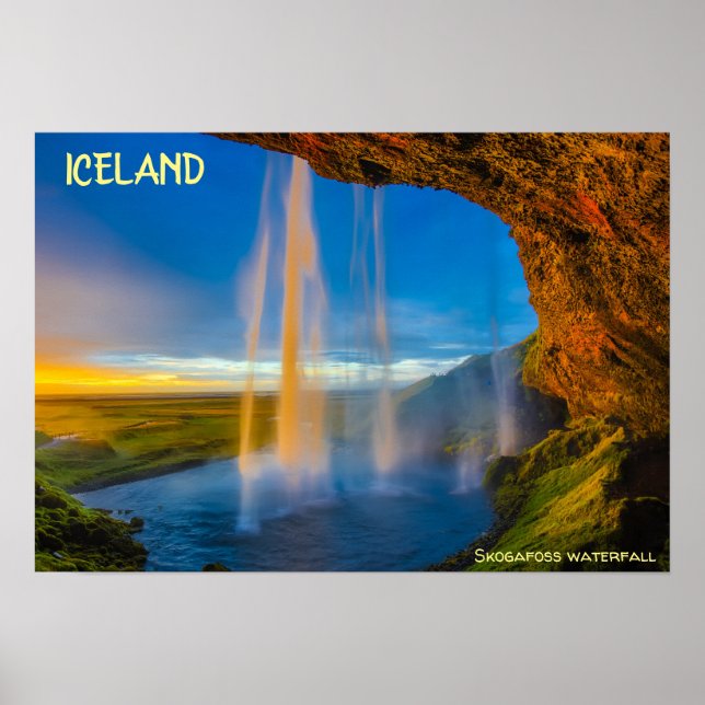 Póster Cascada Skogafoss (Frente)