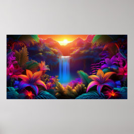 Póster Cascada Tropical