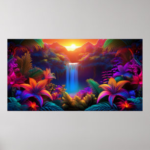 Póster Cascada Tropical