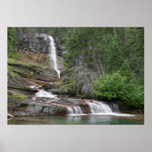 Póster Cascada Virginia II en el Parque Nacional Glacier