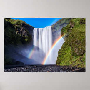 Póster Cascada y arco iris