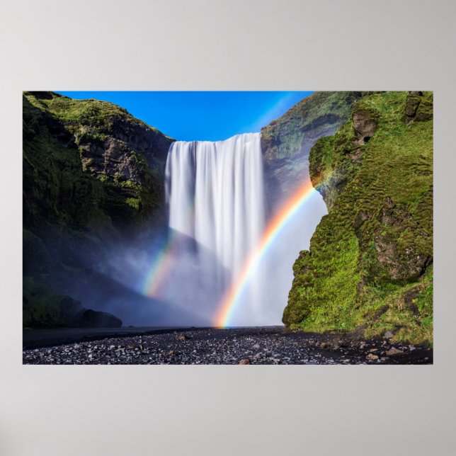 Póster Cascada y arco iris (Frente)