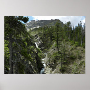 Póster Cascada y pico de Appistoki en el Parque Nacional