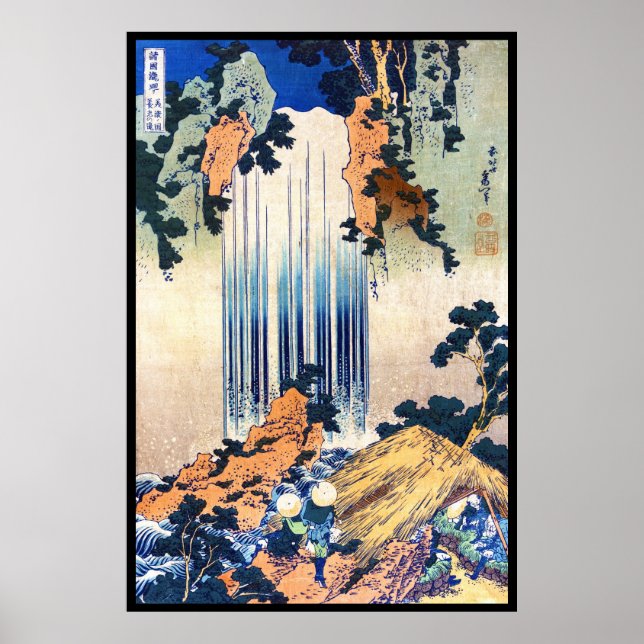 Póster Cascada Yoro en la provincia de Mino, Hokusai Kats (Frente)
