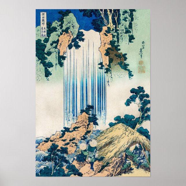 Póster Cascada Yoro en la provincia de Mino, Hokusai Kats (Frente)