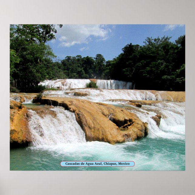 Póster Cascadas de Agua Azul, Chiapas, México (Frente)