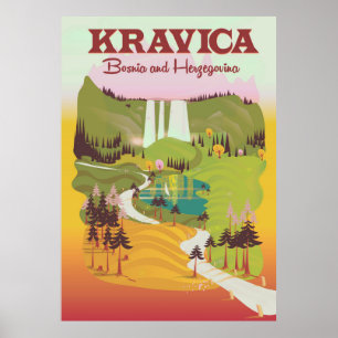 Póster Cascadas de Kravica Bosnia y Herzegovina