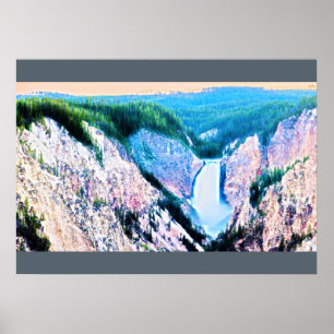 Póster cascadas de piedra amarilla inferior2