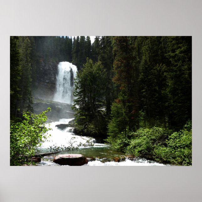 Póster Cascadas de Virginia en el Parque Nacional Glacier (Frente)