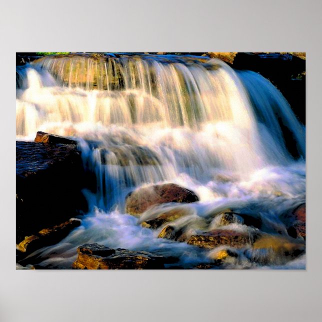 Póster Cascadas del Parque Nacional del Glaciar (Frente)