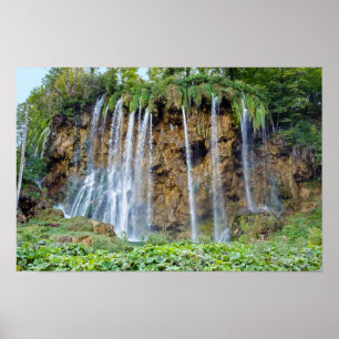 Póster Cascadas en el Parque Nacional Plitvice - Croacia