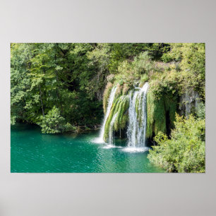 Póster Cascadas en el Parque Nacional Plitvice - Croacia