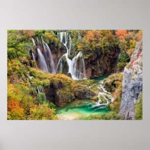 Póster Cascadas en los lagos Plitvice