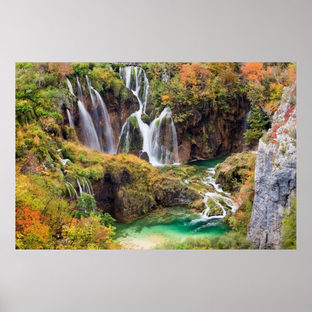 Póster Cascadas en los lagos Plitvice (Frente)