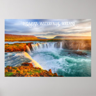 Póster Cascadas Godafoss, Islandia