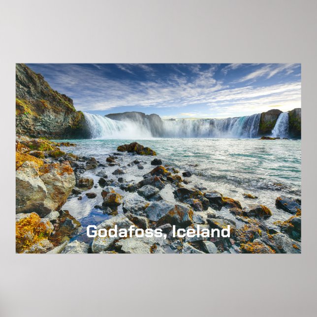 Póster Cascadas Godafoss, Islandia (Frente)