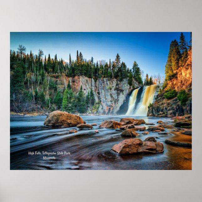 Póster Cascadas High Falls, Parque Tettegouche, Minnesota (Frente)