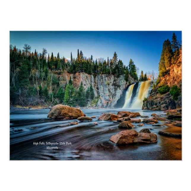 Póster Cascadas High Falls, Parque Tettegouche, Minnesota (Anverso)