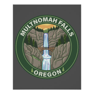 Póster Cascadas Multnomah Oregon