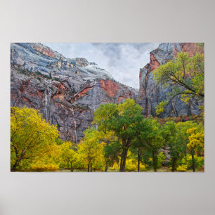 Póster Cascadas, Parque Nacional Zion, Utah