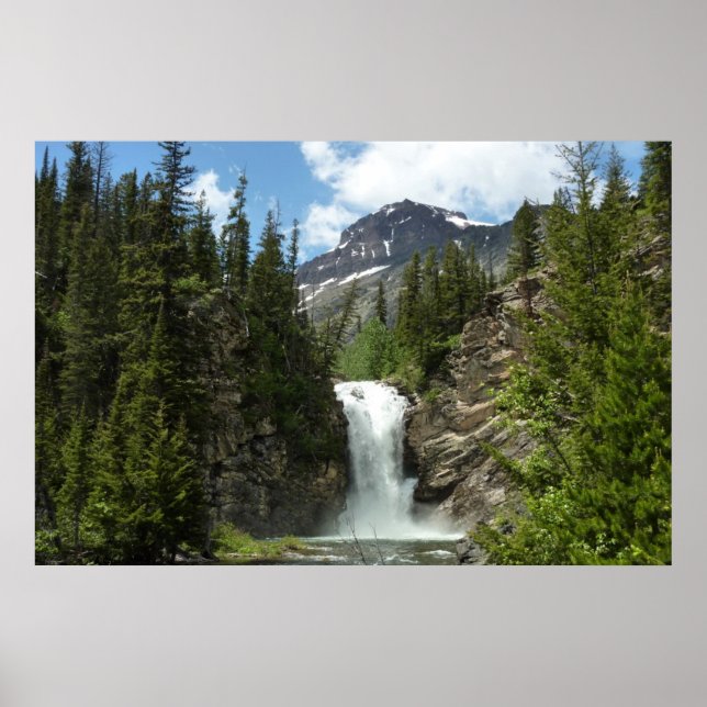 Póster Cascadas Running Eagle en Glacier National Park (Frente)