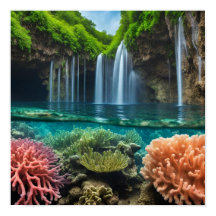 Cascadas tropicales coloridas