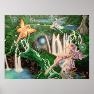 Póster Cascadas y luces del baile