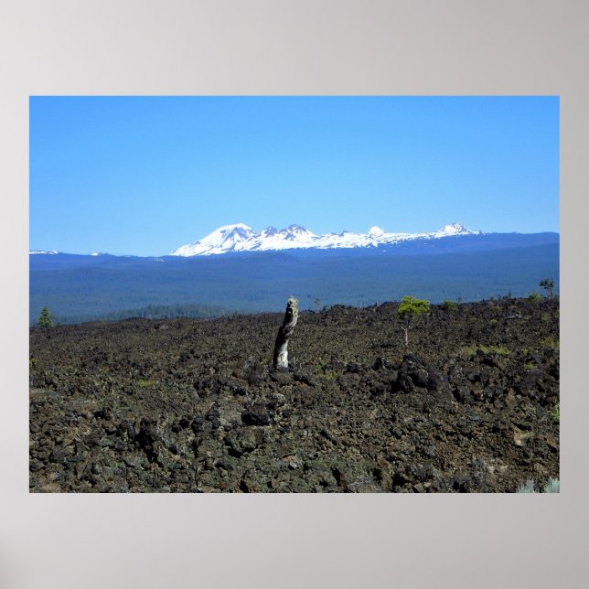 Póster Cascadas y rocas de lava, Oregón (Frente)