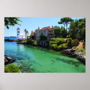 Póster Cascais de natación de verano, Portugal