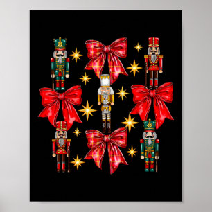 Póster Cascanueces de lazo coqueto Navidad Feliz Navidad