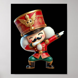 Póster Cascanueces de Navidad familiar con dabbing Navida