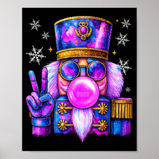 Póster Cascanueces Morado Soplando Chicle Navideño Lindo