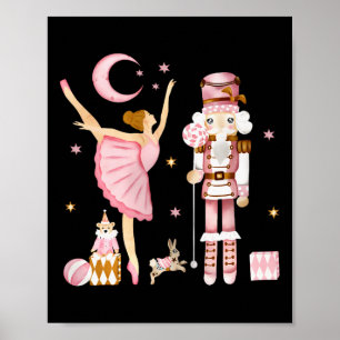 Póster Cascanueces Vintage Byllet Navidad Rosa Xmas Mujer