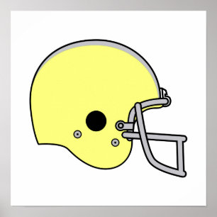 Póster Casco amarillo de fútbol