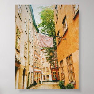 Póster Casco antiguo histórico, Gamla Stan, Estocolmo, Su