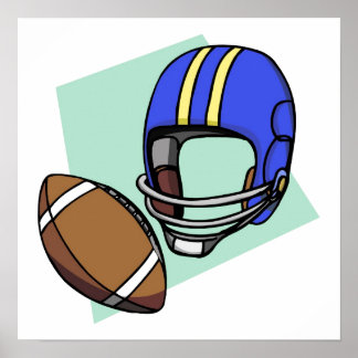 Póster casco azul de fútbol