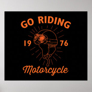 Póster Casco clásico del motociclista