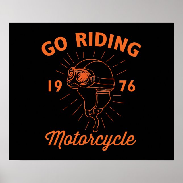 Póster Casco clásico del motociclista (Frente)
