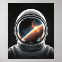 Casco de astronauta reflejo del universo