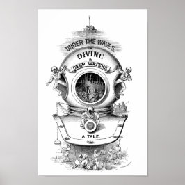 Póster Casco de buceo antiguo náutico